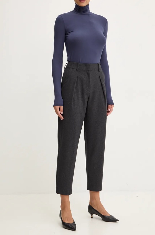 Armani Exchange spodnie wełniane wełna szary 6DYP47.YN9YZ