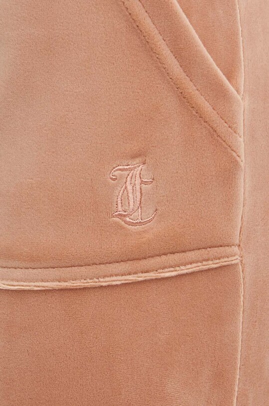 Juicy Couture spodnie dresowe welurowe DEL RAY GOLD beżowy JCAP180G.681