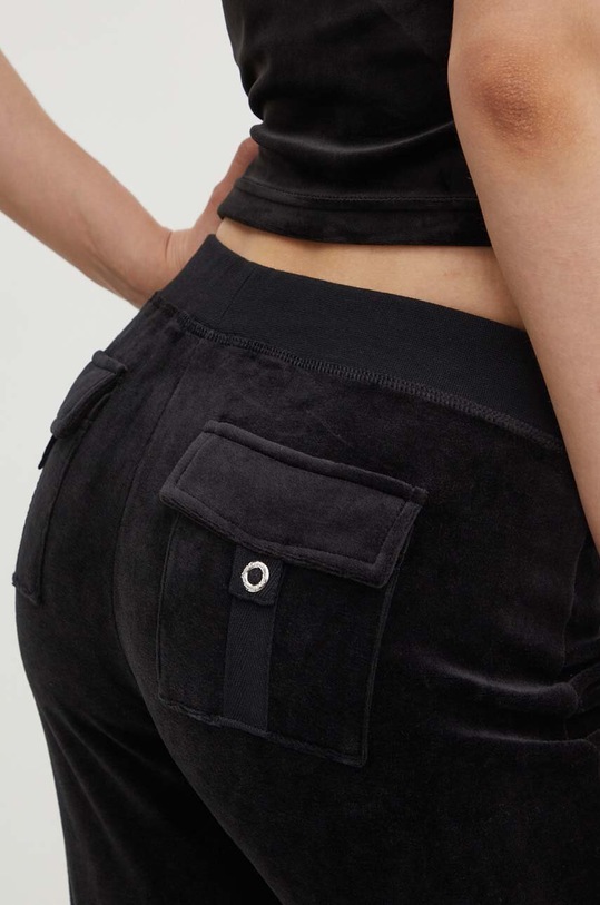 Juicy Couture spodnie dresowe welurowe RENAISSANCE CAISA LOW RISE PANT JCGBJ224002.101 czarny