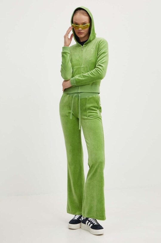 Βελούδινο παντελόνι φόρμας Juicy Couture CAISA JCSEBJ008.677 πράσινο AW24