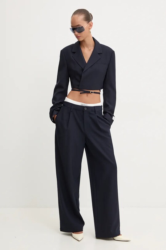 Miss Sixty pantaloni din lana 6L3PJ5080000 bleumarin AW24