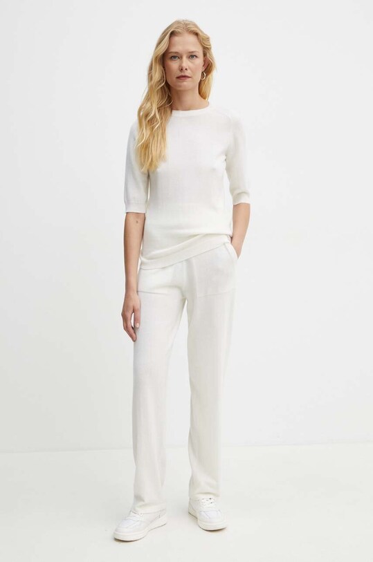 Max Mara Leisure spodnie wełniane 2426336018600 beżowy AW24