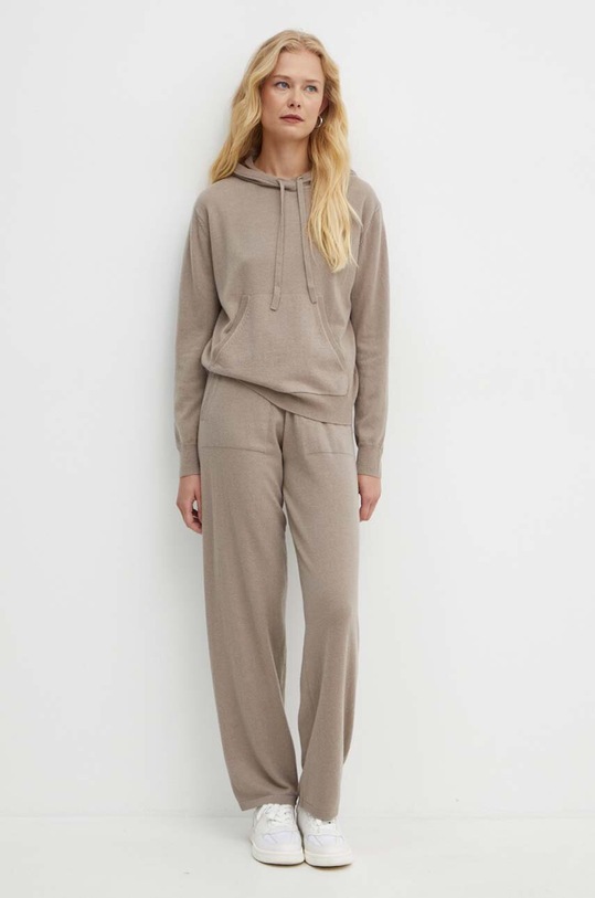 Vlněné kalhoty Max Mara Leisure 2426336018600 béžová AW24