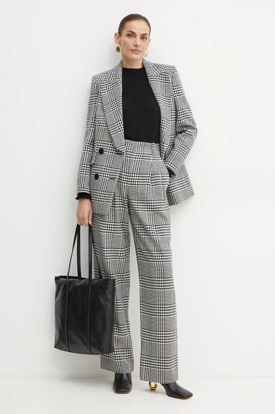 Vlněné kalhoty Luisa Spagnoli ODINETTE 541405 černá AW24