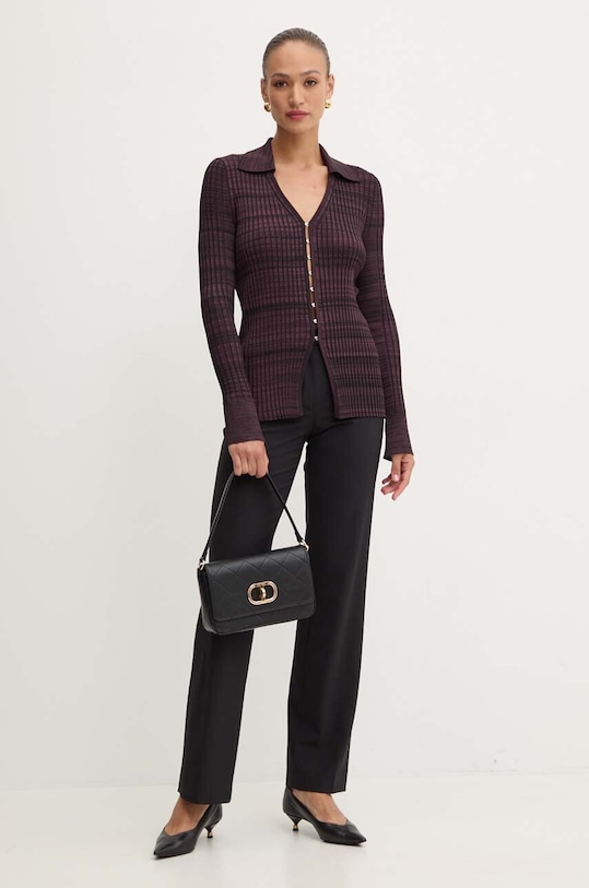 Luisa Spagnoli pantaloni din lana OLMETO 541321 negru AW24
