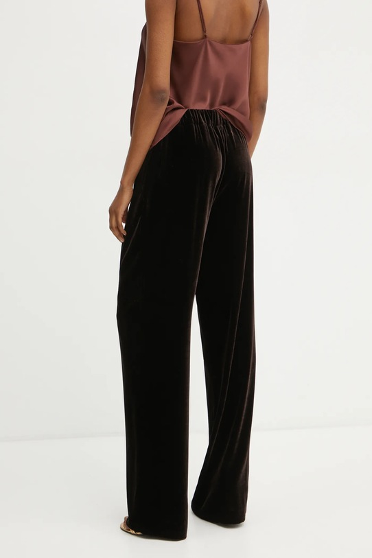 Odzież Luisa Spagnoli spodnie z domieszką jedwabiu ORFANO 541498 brązowy