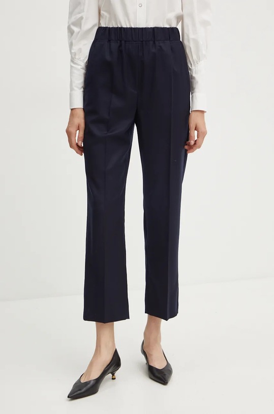 Weekend Max Mara pantaloni in lana alta blu navy 2425136052600