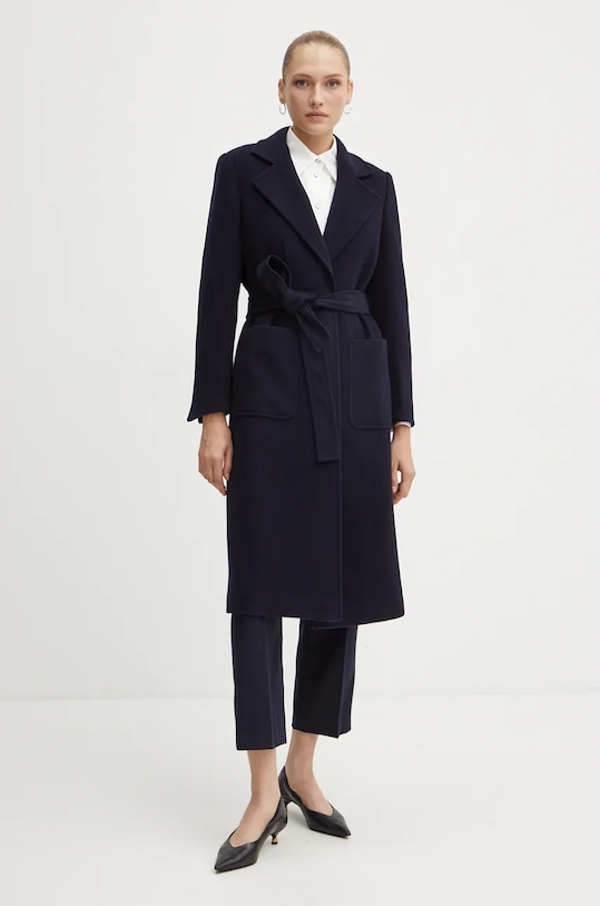 Weekend Max Mara spodnie wełniane granatowy 2425136052600