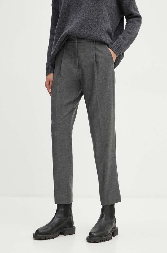 Weekend Max Mara spodnie wełniane tkanina szary 2425136132600