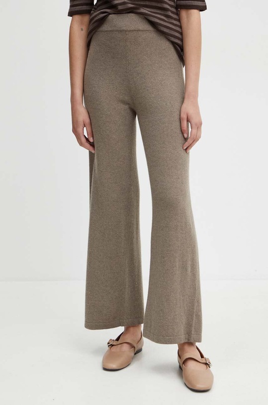 Weekend Max Mara pantaloni de trening de lână tricotaj maro 2425336012600