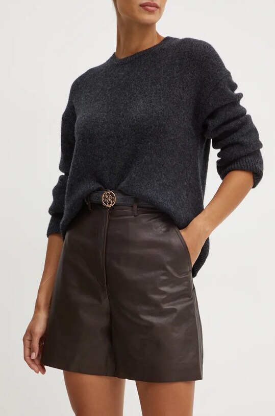 Шкіряні шорти Weekend Max Mara висока коричневий 2425436012600