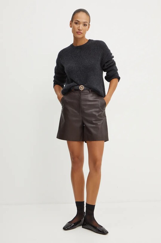 Шкіряні шорти Weekend Max Mara 2425436012600 коричневий AW24