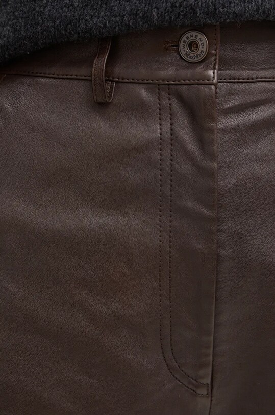 Шкіряні шорти Weekend Max Mara коричневий 2425436012600
