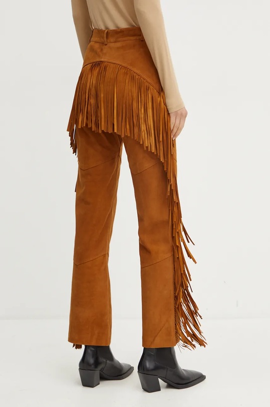 Îmbrăcăminte Weekend Max Mara pantaloni de piele întoarsă Joy Road x Lucy Hale 2425436016600 maro