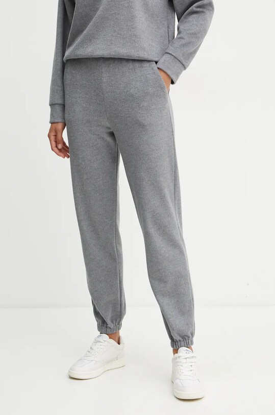 Weekend Max Mara spodnie dresowe z domieszką wełny dzianina szary 2425786022600