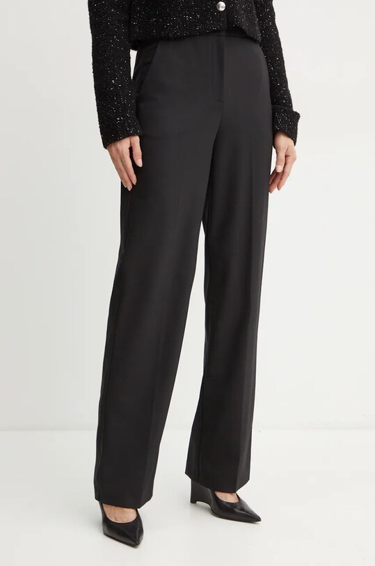 Patrizia Pepe pantaloni din lana drept negru 2P1631.A475