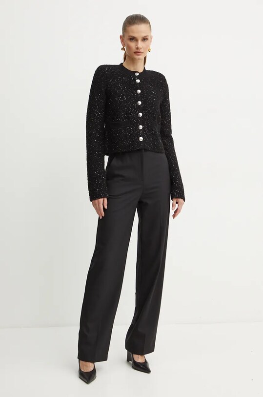 Patrizia Pepe pantaloni din lana 2P1631.A475 negru AW24