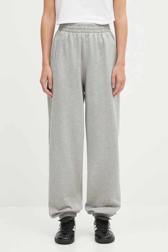 adidas Originals spodnie dresowe bawełniane Essential dzianina szary IY4988