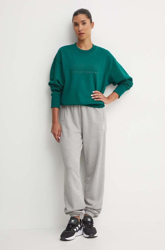 Бавовняні спортивні штани adidas Originals IY4988 сірий AW24