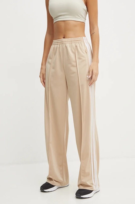 Παντελόνι φόρμας adidas Originals πλεκτό ύφασμα μπεζ IZ2753