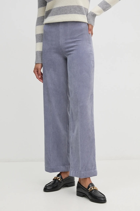 United Colors of Benetton pantaloni in velluto a coste alta blu 4Q5GDF07N