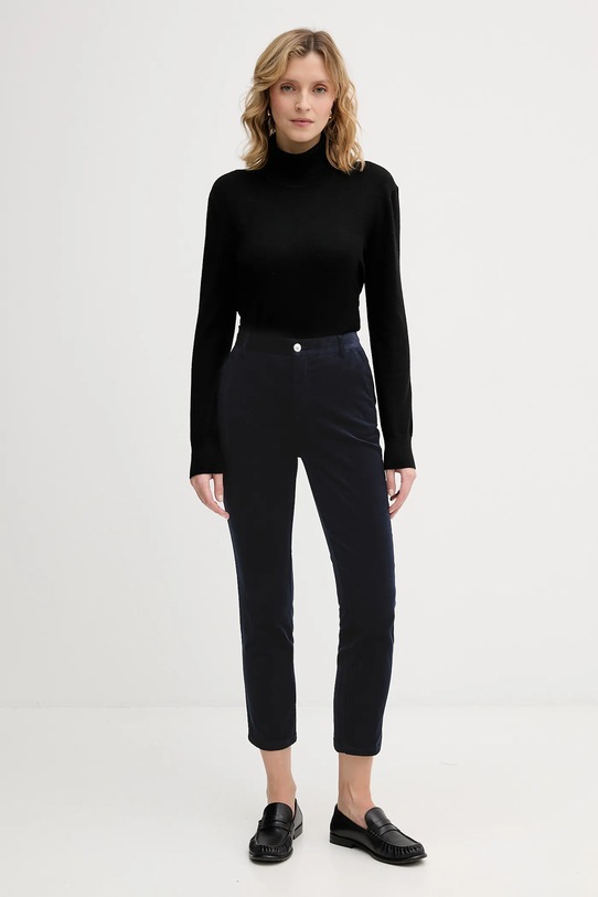 Hlače iz rebrastega žameta United Colors of Benetton 4MIQDF07W mornarsko modra AW25