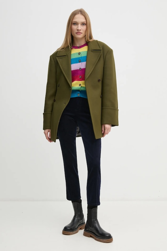 United Colors of Benetton spodnie sztruksowe 4MIQDF07W granatowy AW25