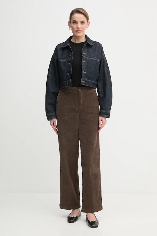 Вельветові штани United Colors of Benetton 4HA2DF07I коричневий AW25