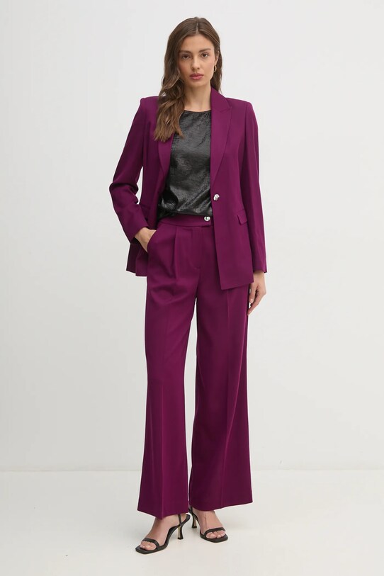 Kalhoty s příměsí vlny United Colors of Benetton 47UPDF07R fialová AW24