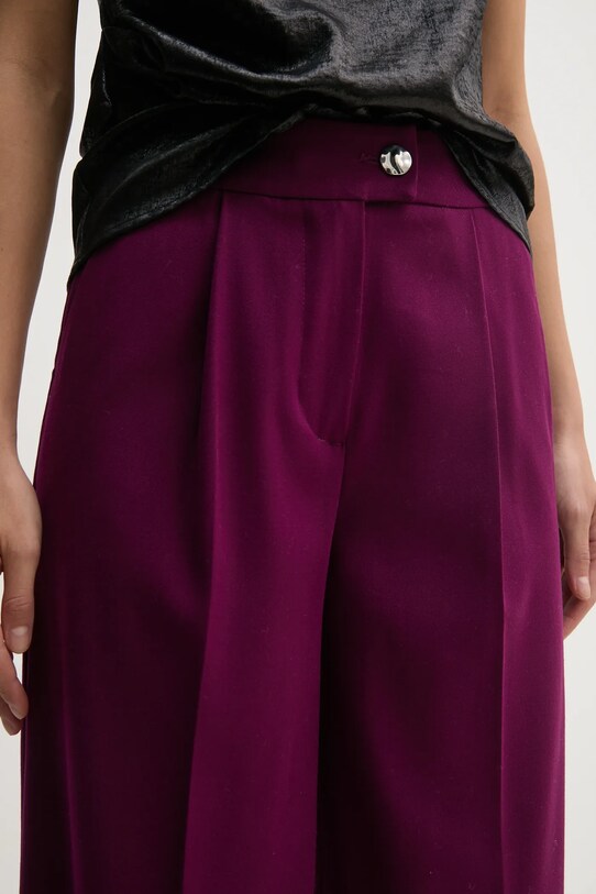 Kalhoty s příměsí vlny United Colors of Benetton fialová 47UPDF07R
