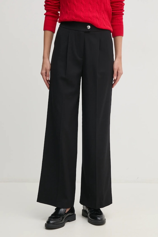 United Colors of Benetton spodnie z domieszką wełny z elastanem czarny 47UPDF07R