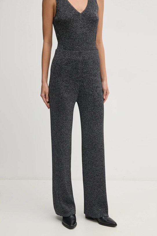 United Colors of Benetton pantaloni de trening tricotaj argintiu 1194DF00T