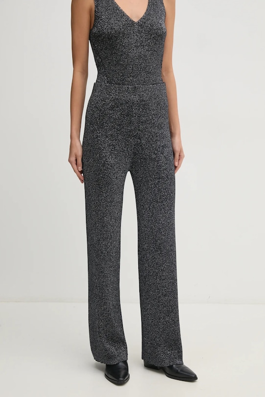 Tepláky United Colors of Benetton pletenina strieborná 1194DF00T