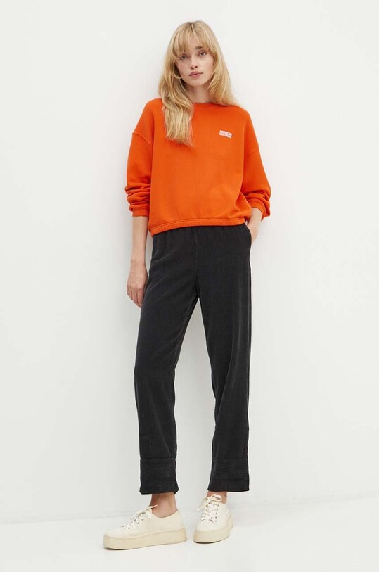 Κοτλέ παντελόνι American Vintage PADO137H24 μαύρο AW24