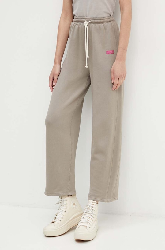 American Vintage melegítőnadrág elasztánnal bézs IZU05AH24