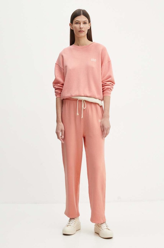 American Vintage spodnie dresowe IZU05AH24 pomarańczowy AW24