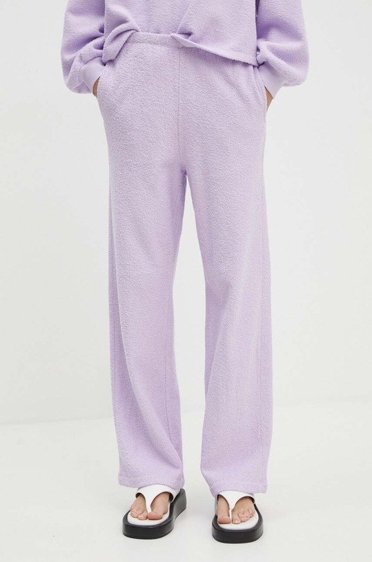American Vintage pantaloni de trening din bumbac bumbac violet BOBY05BH24