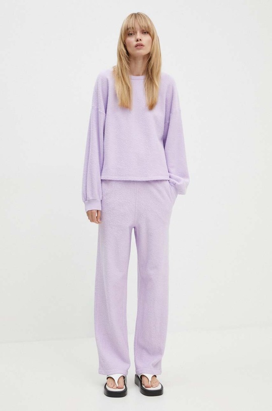 American Vintage pantaloni de trening din bumbac BOBY05BH24 violet AW24