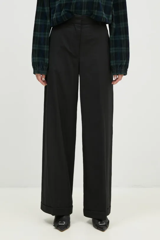 Kenzo spodnie wełniane Solid Tailored Pants wełna czarny FE52PA0869RB.99