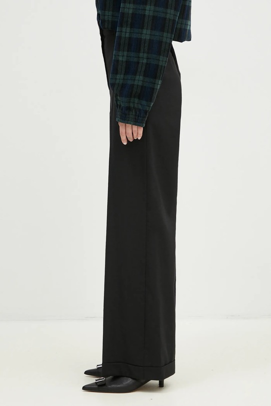 Vlněné kalhoty Kenzo Solid Tailored Pants FE52PA0869RB.99 černá AA00