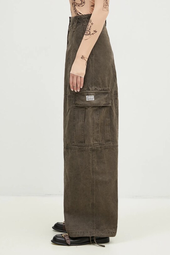 Бавовняні штани Kenzo Dyed Canvas Cargo Pants FE62PA0909GK.92 коричневий AW24