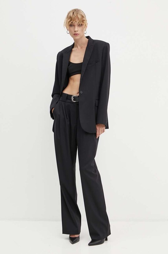 Шерстяные брюки IRO WP23ALLIRA чёрный AW24