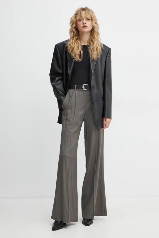 Брюки с примесью шерсти IRO WM23ODILLA серый AW24