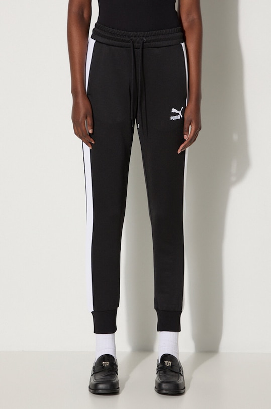 Puma spodnie dresowe Iconic T7 Track Pants wzorzyste czarny 627995