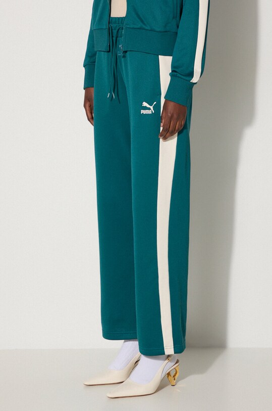 Puma pantaloni de trening Iconic T7 Straight Leg Track Pants verde 627996