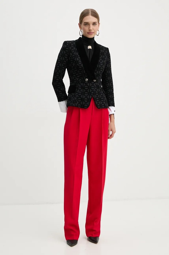 Kalhoty Elisabetta Franchi PA05247E2 červená AW24
