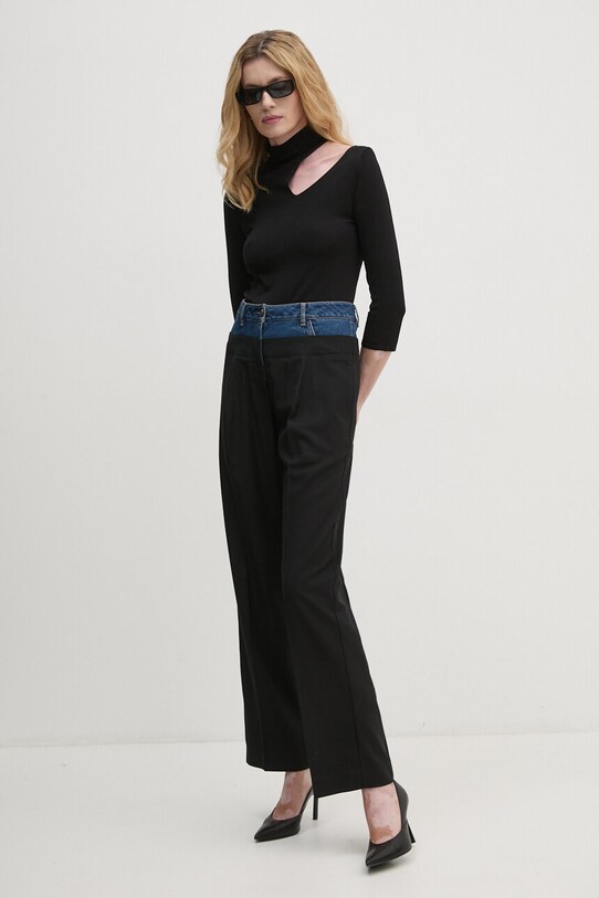 Kalhoty Sisley 485XLF05M černá AW24