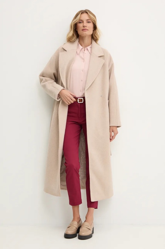 Kalhoty Sisley 4AI655AH6 burgundské AW25