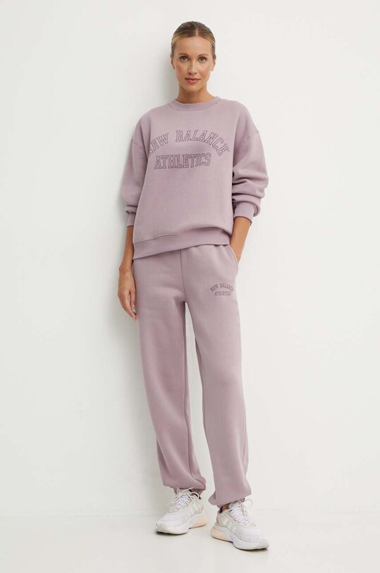 New Balance pantaloni de trening WP43500ICW violet AW24