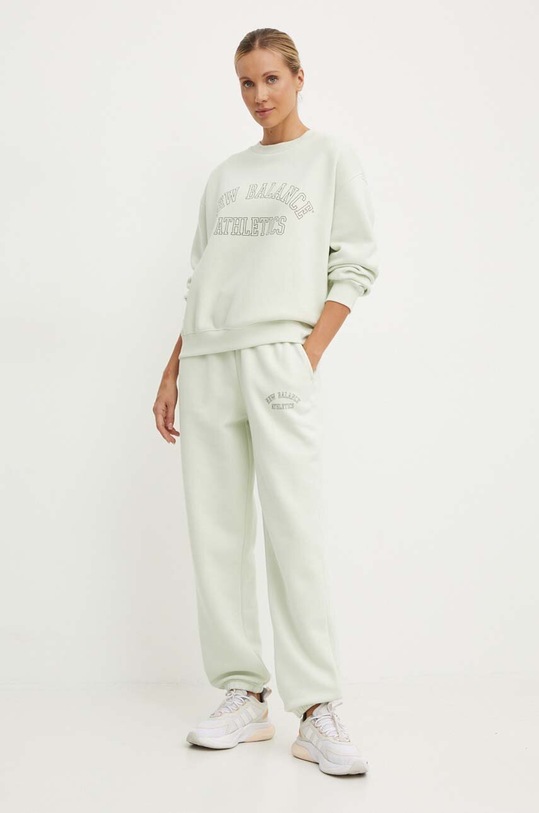 Tepláky New Balance pletenina zelená WP43500NUM